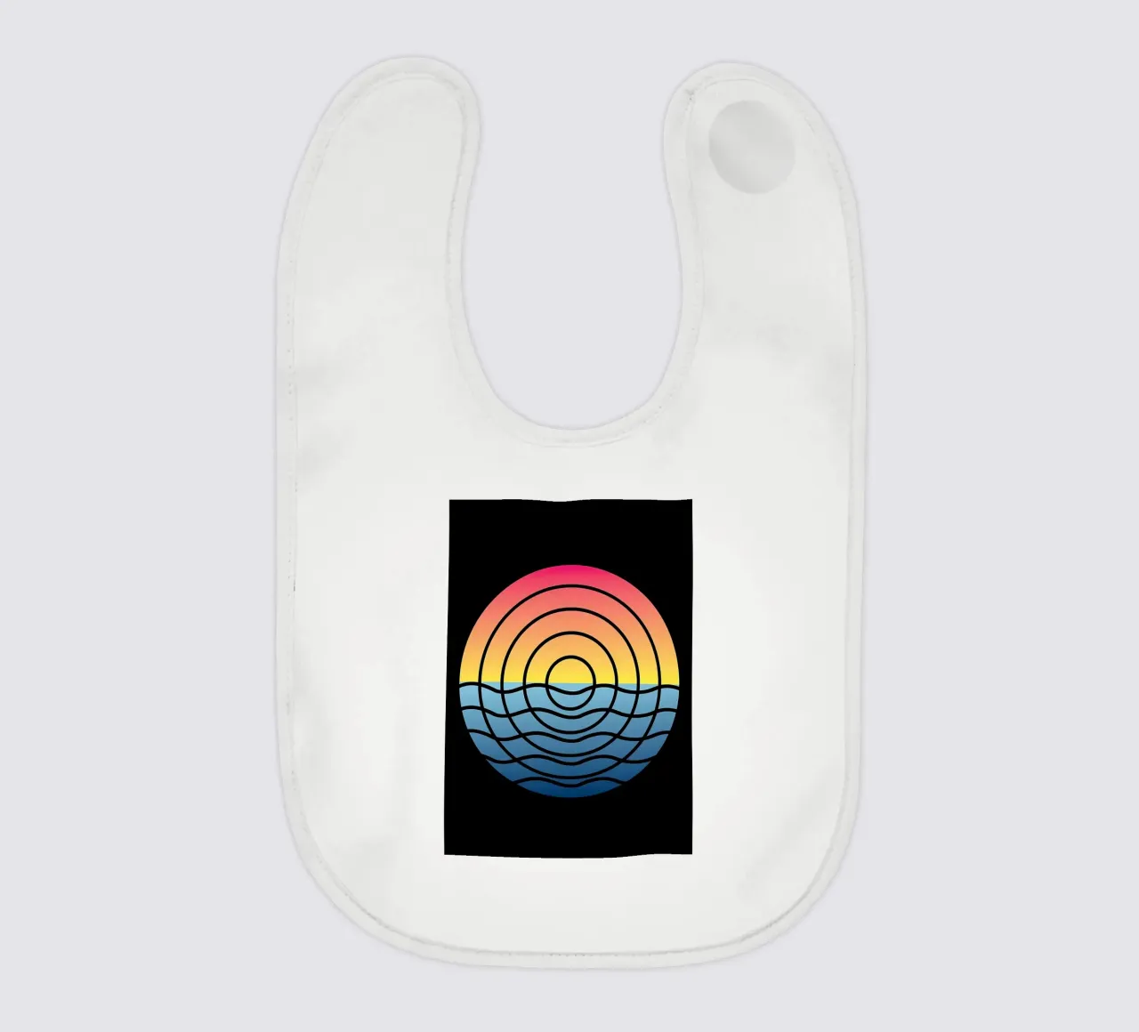 Waves Sunset baby bib by James M Coyle