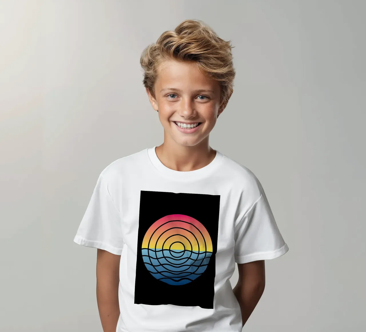 Waves Sunset t-shirt bambini da James M Coyle