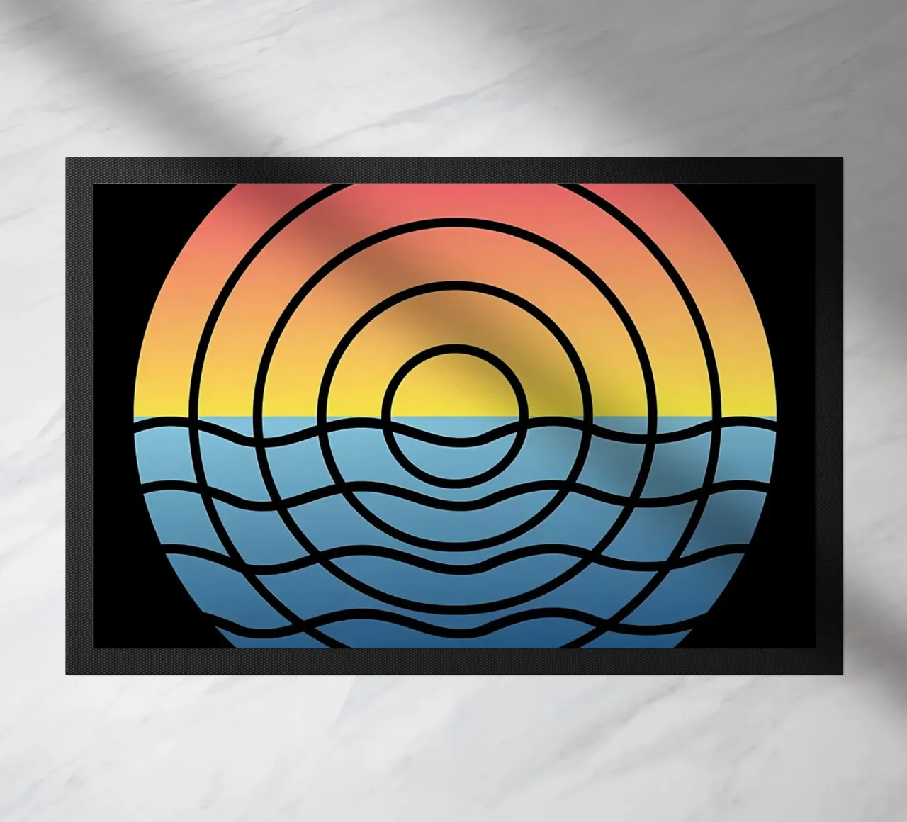 Waves Sunset doormat by James M Coyle