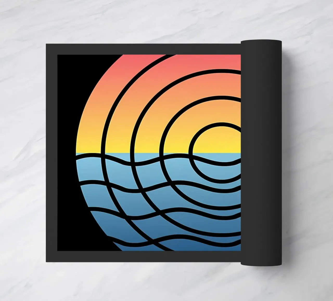Waves Sunset doormat by James M Coyle