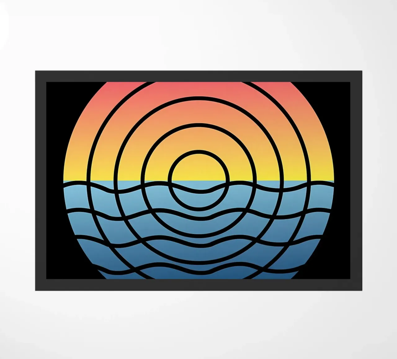 Waves Sunset doormat by James M Coyle