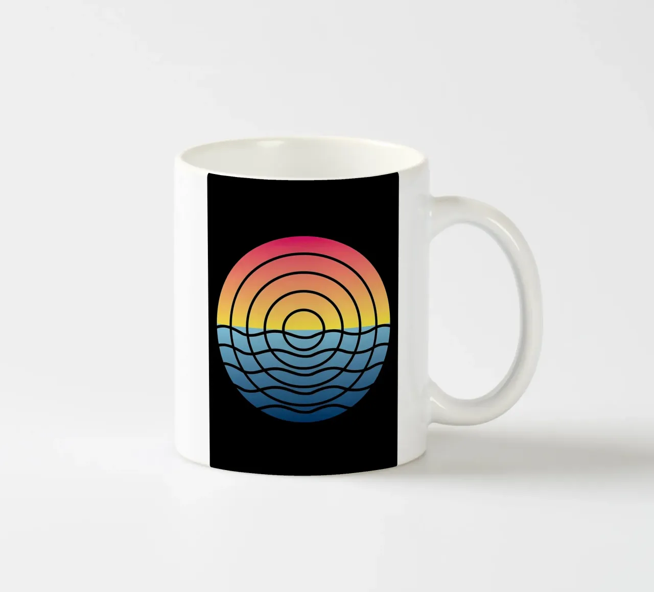 Waves Sunset ceramic mug by James M Coyle