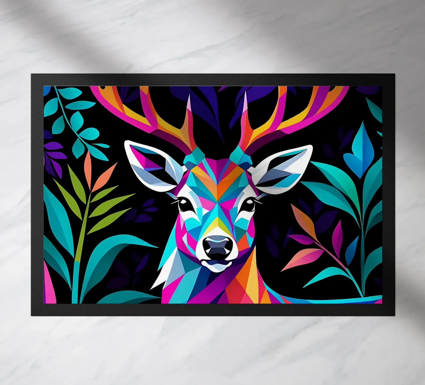 Stag_style_E_2 Fußmatte von Tierisch bunt by LK