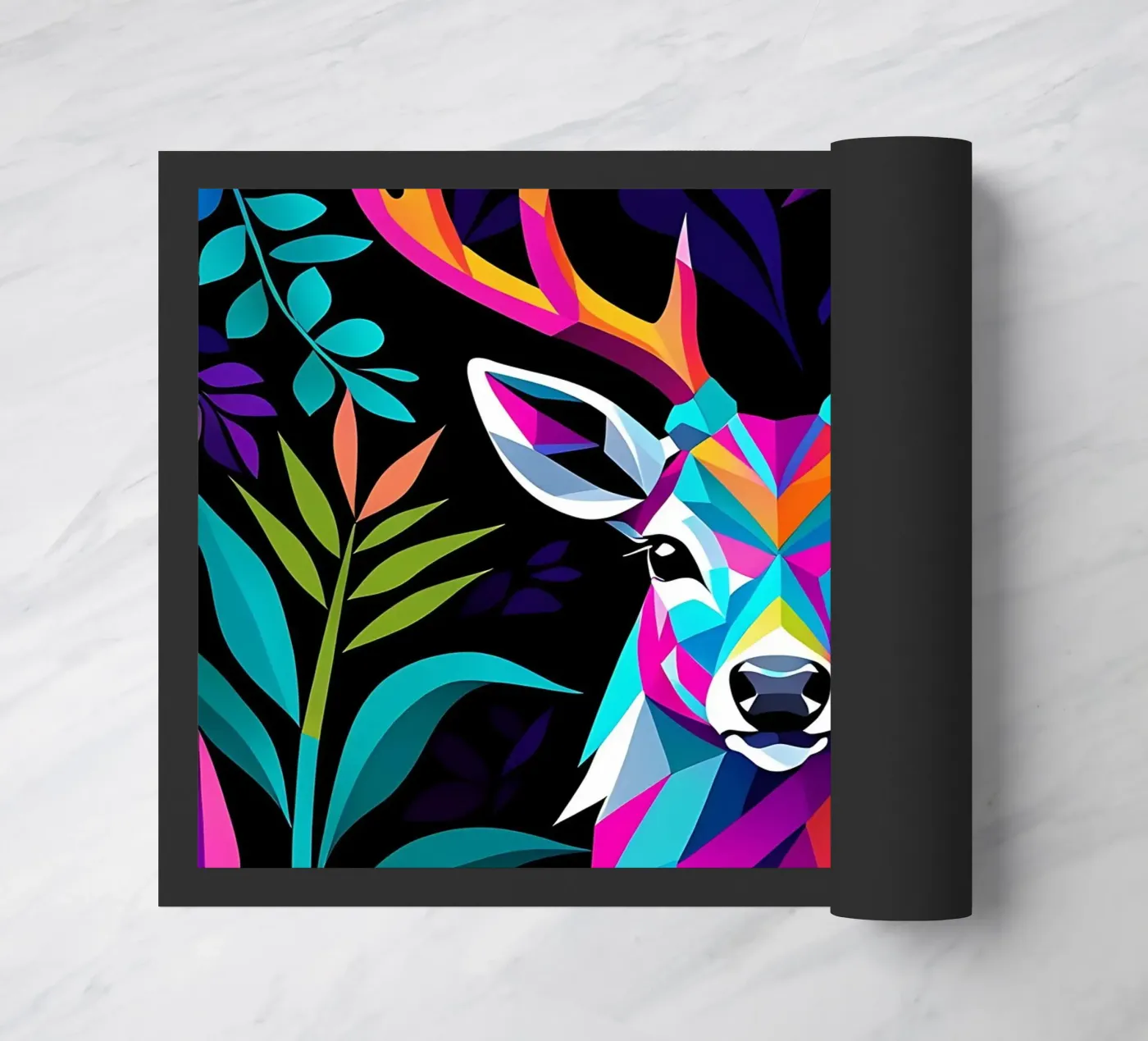 Stag_style_E_2 Fußmatte von Tierisch bunt by LK