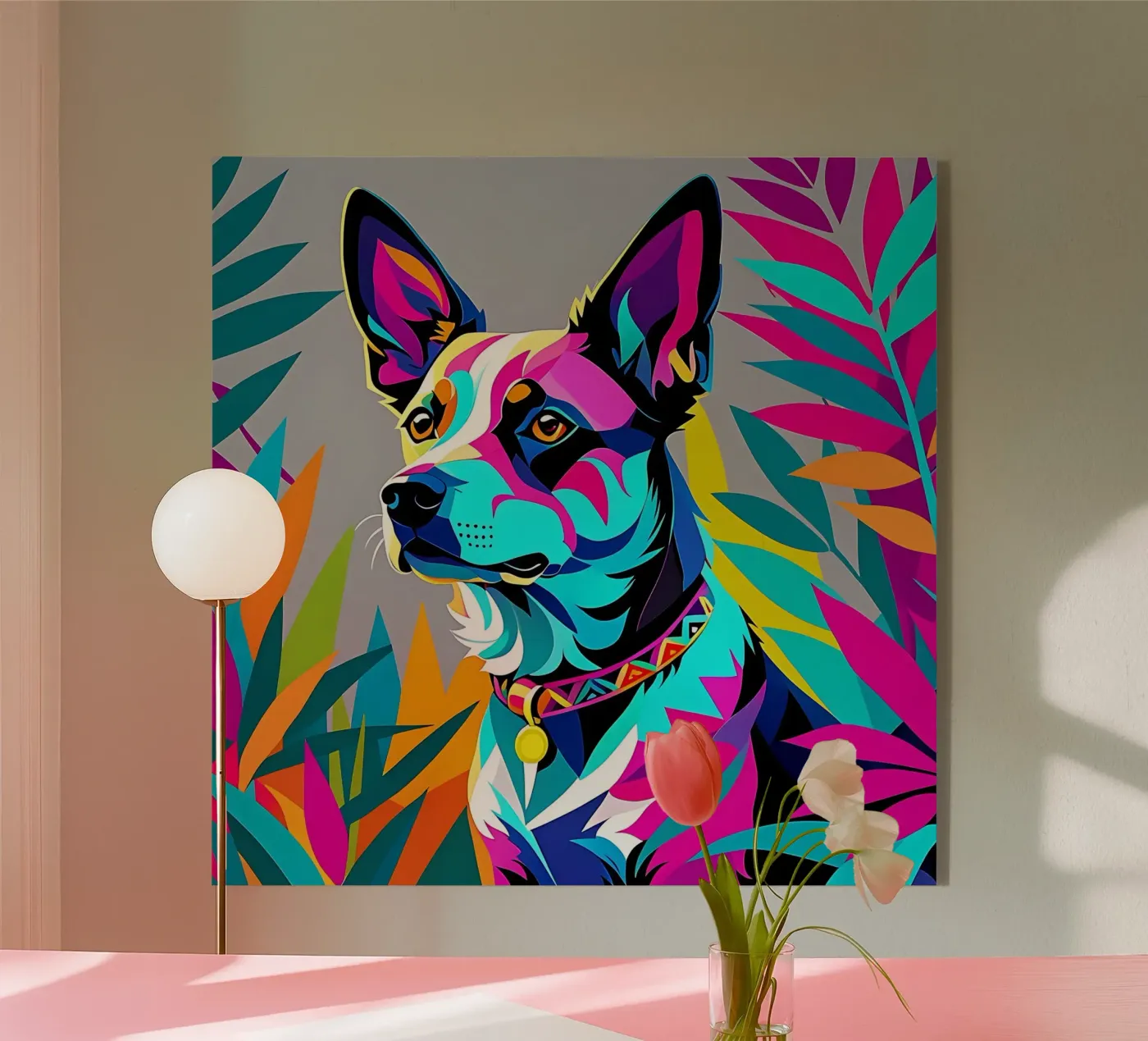 Dog_Style_E_1 acryl van Tierisch bunt by LK