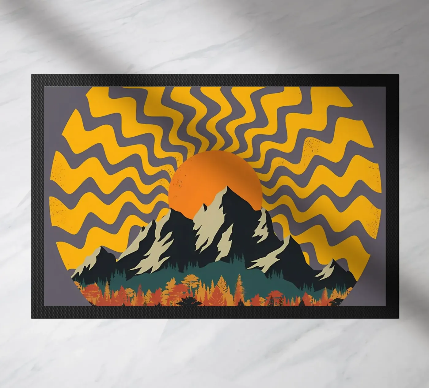 A Mountain Geometry doormat by James M Coyle