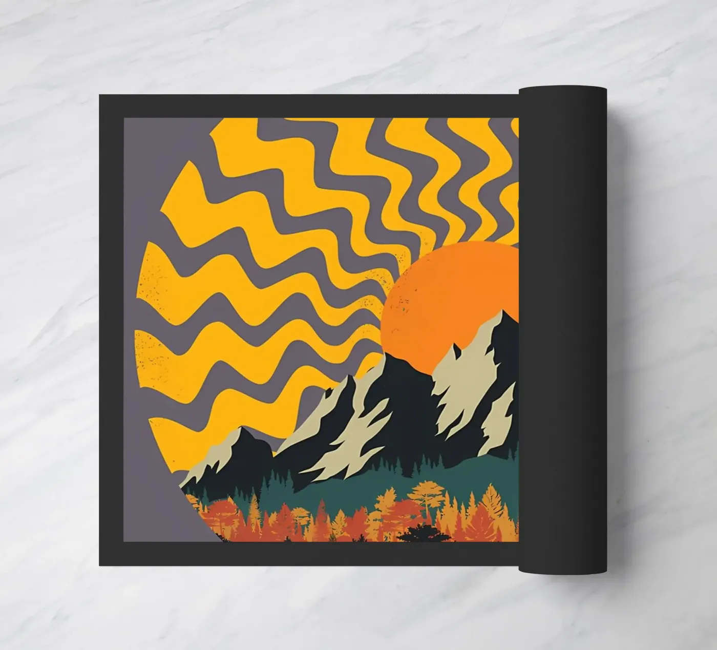 A Mountain Geometry doormat by James M Coyle