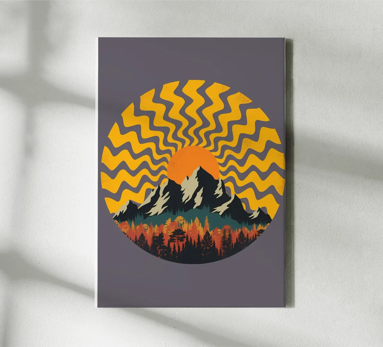 A Mountain Geometry canvas with Floater frame by James M Coyle