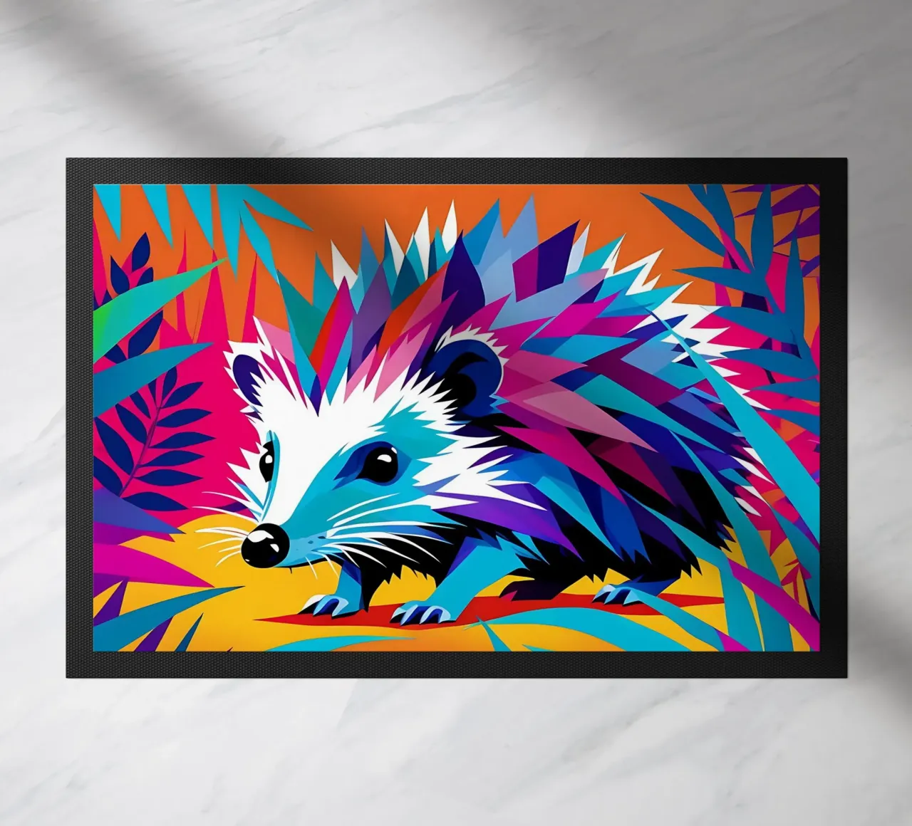 Igel_Stil_E_1 Fußmatte von Tierisch bunt by LK