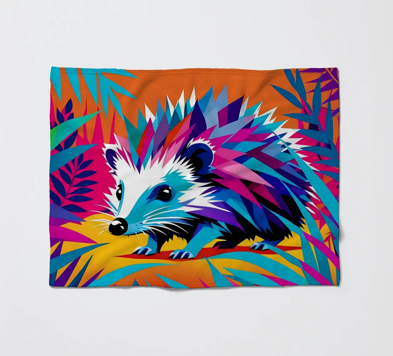 Hedgehog_style_E_1 fleece blanket by Tierisch bunt by LK