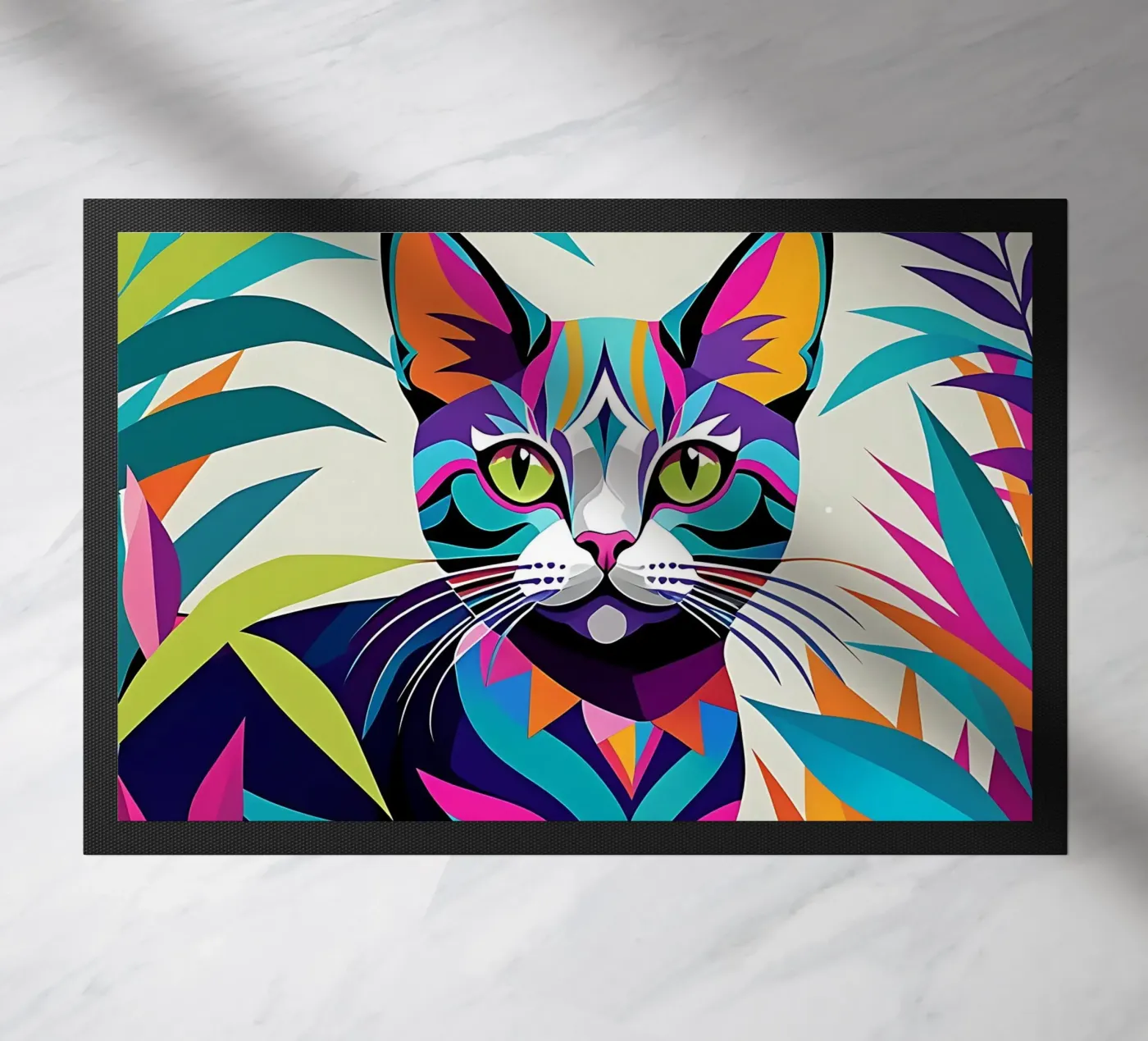 Cat_Style_E_1 doormat by Tierisch bunt by LK