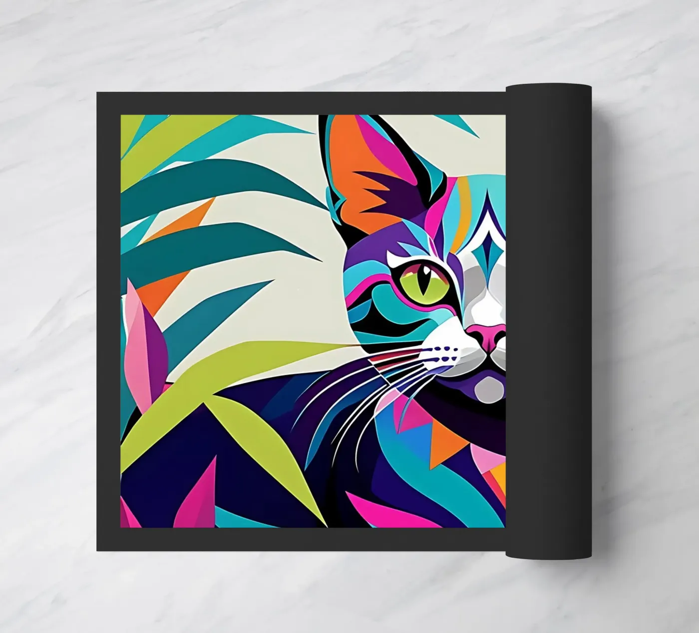 Cat_Style_E_1 doormat by Tierisch bunt by LK