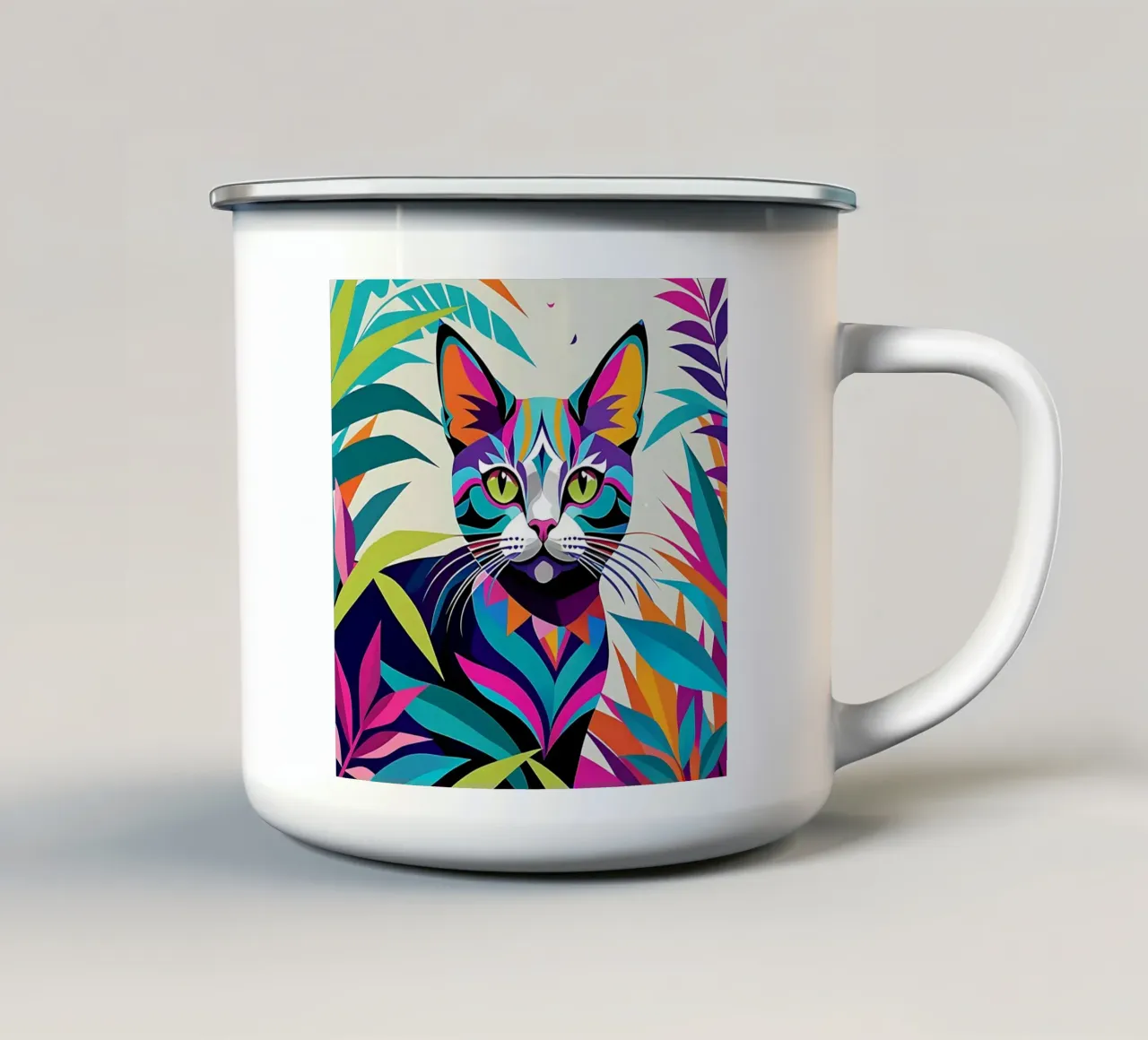 Stile_gatto_E_1 tazza in smalto da Tierisch bunt by LK