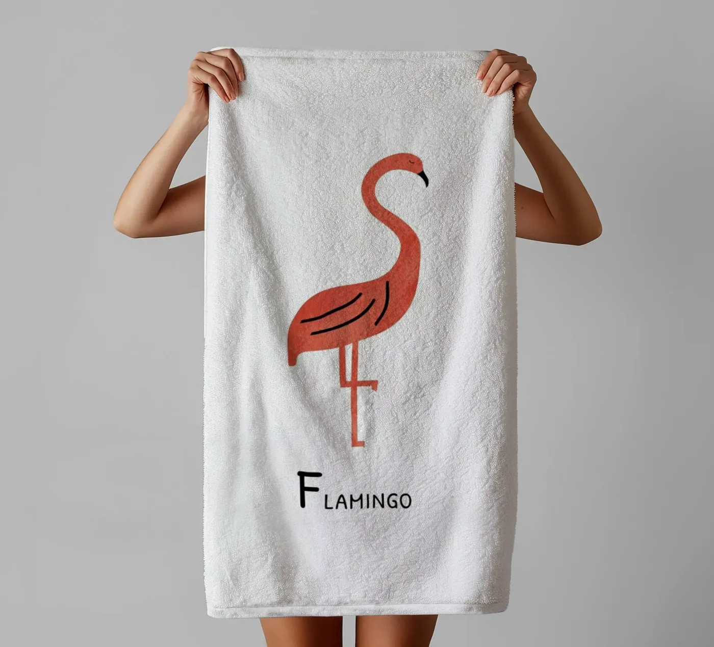 Flamingo towel by Little Flourishes