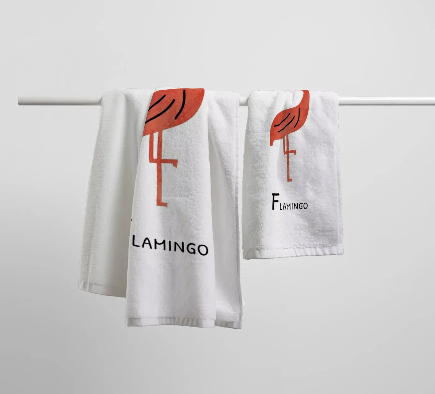 Flamingo towel by Little Flourishes