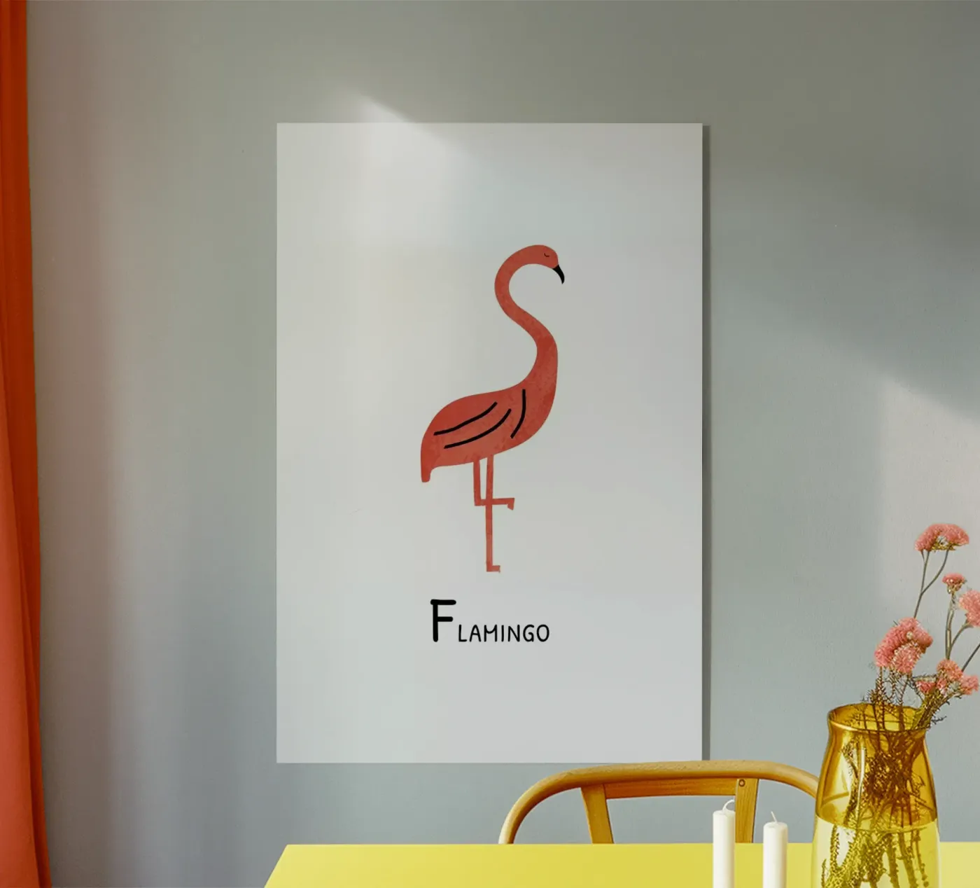 Flamingo acrylic glass by Little Flourishes