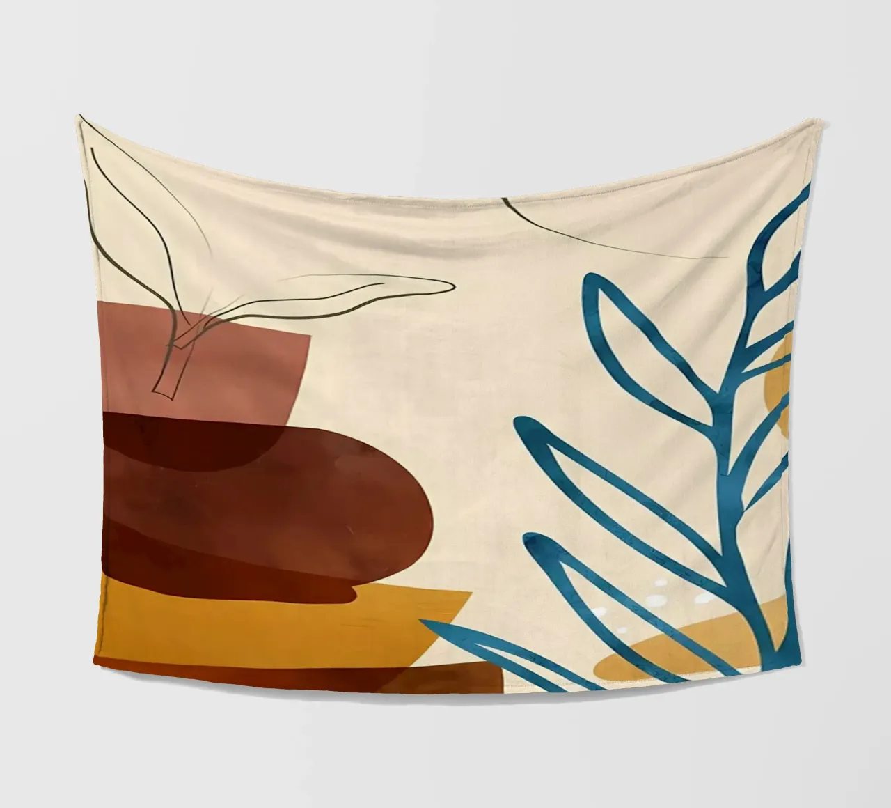 ASTRATTO ORGANICO 05A coperta in pile da Rebecca Clark Wyrick