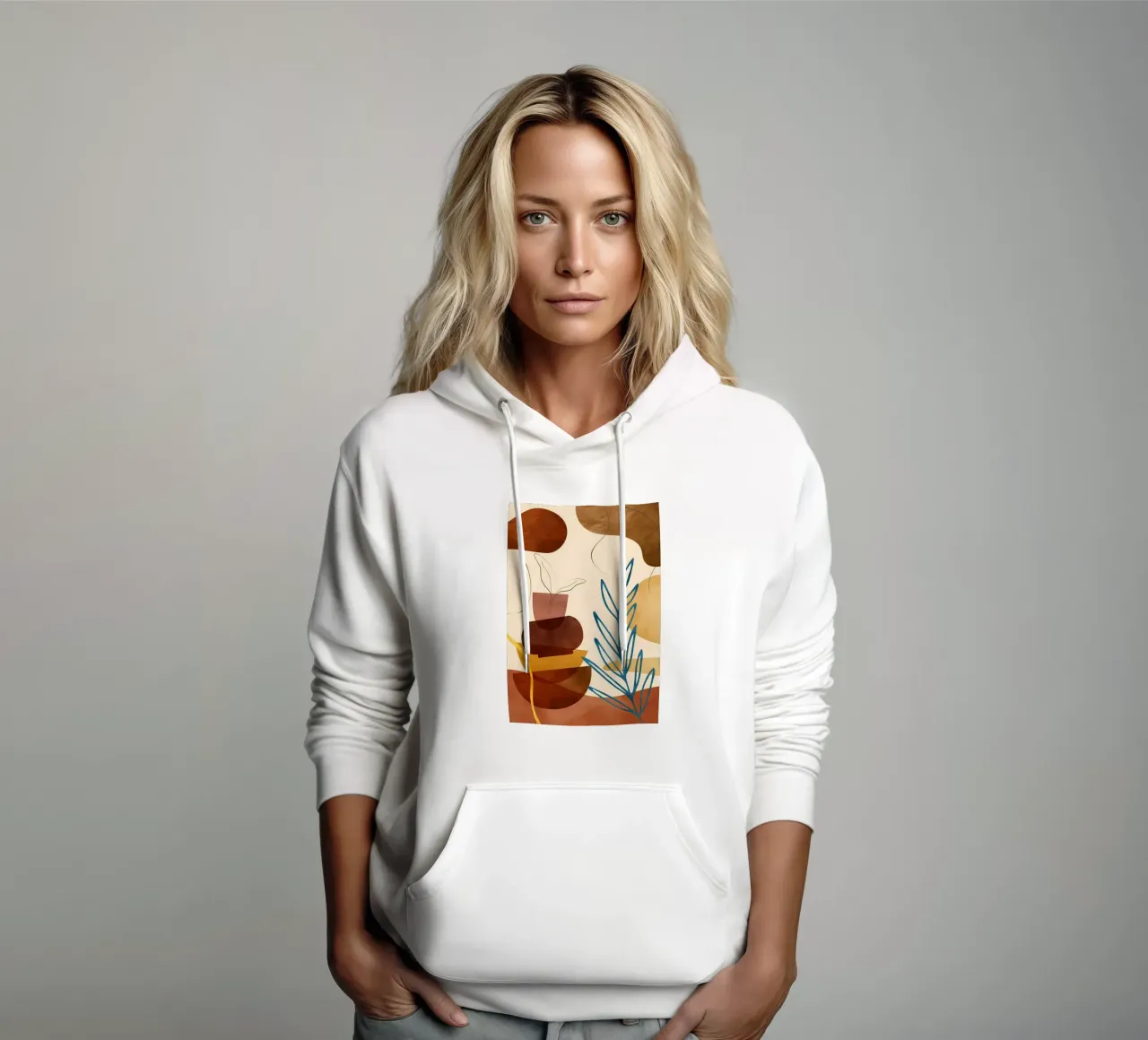 ASTRATTO ORGANICO 05A felpa con cappuccio da Rebecca Clark Wyrick