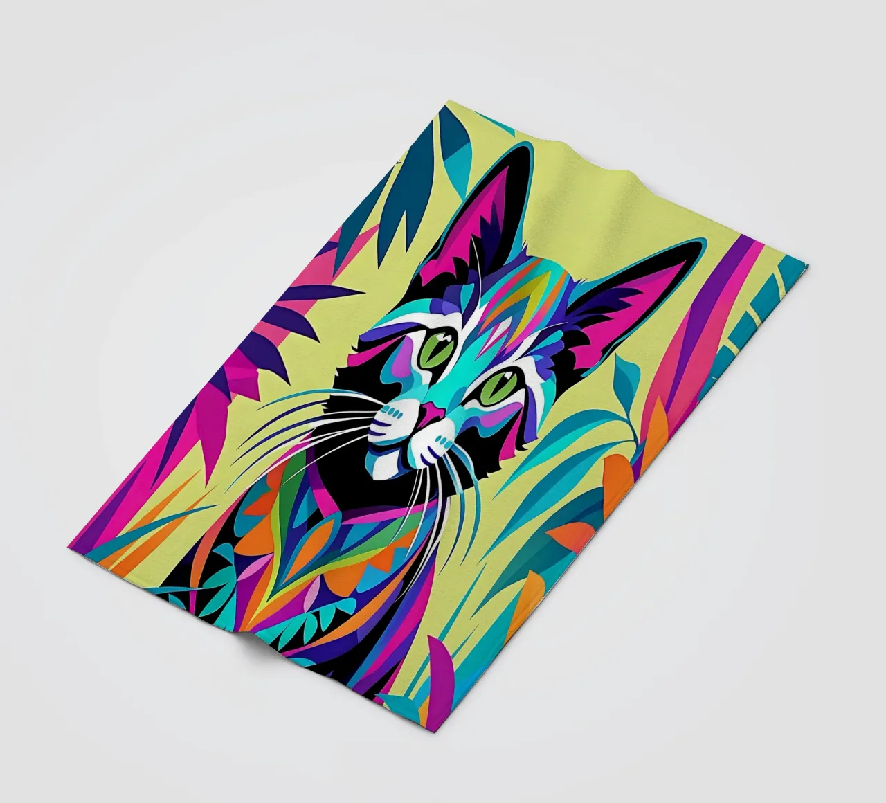 Stile_gatto_E_2 coperta in pile da Tierisch bunt by LK