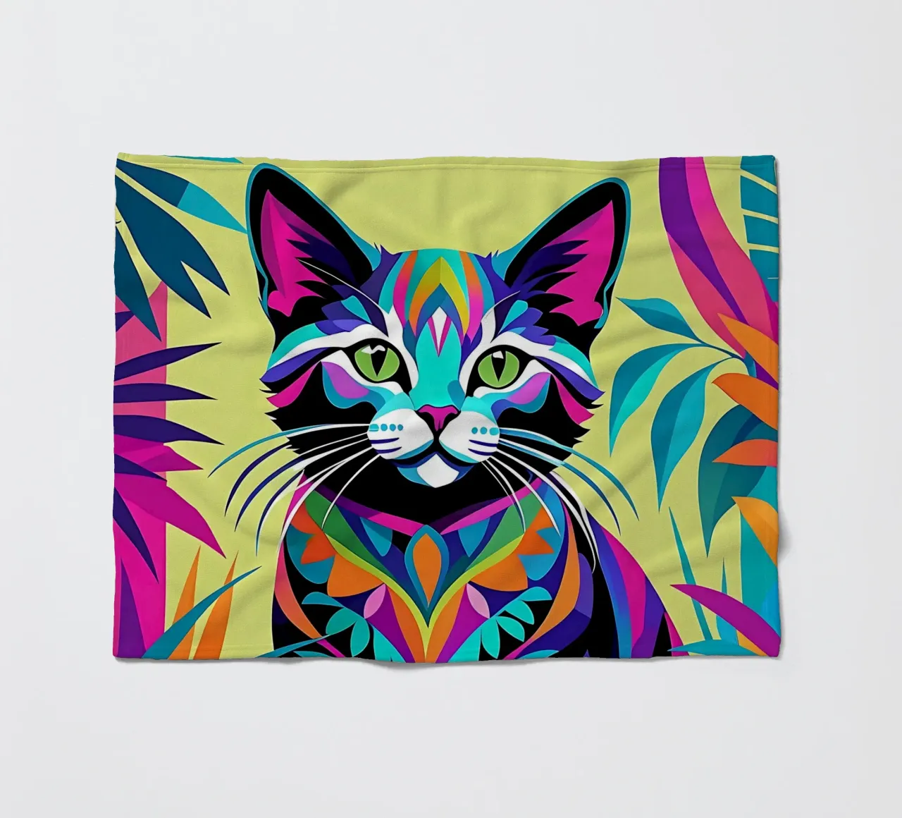 Stile_gatto_E_2 coperta in pile da Tierisch bunt by LK