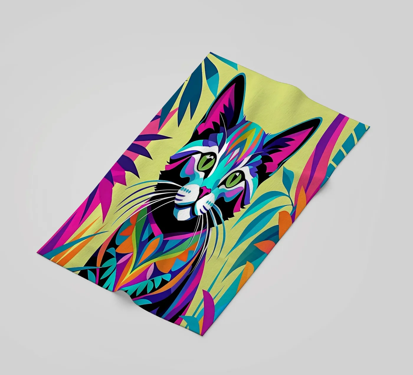 Cat_Style_E_2 beach towel by Tierisch bunt by LK
