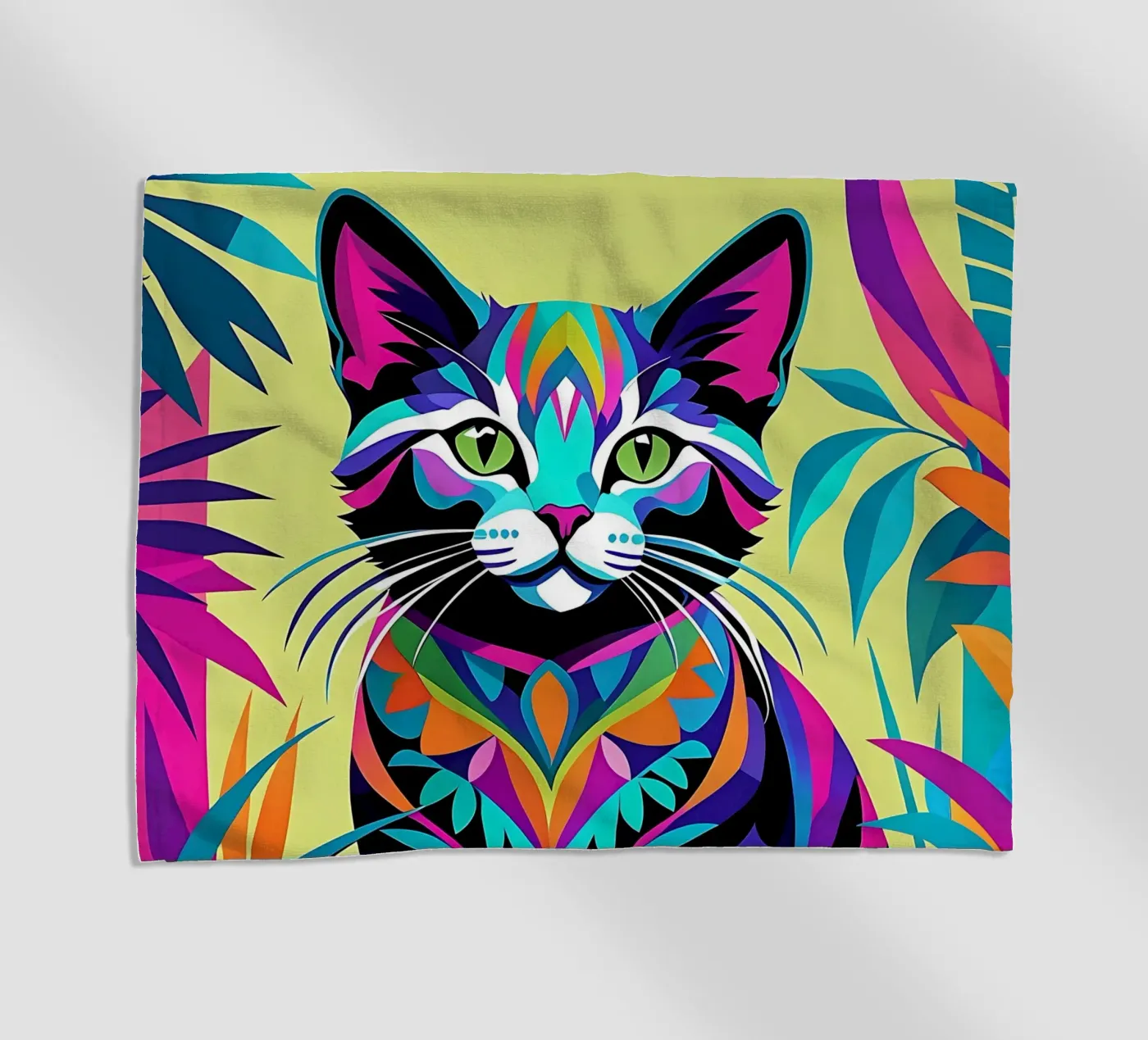 Cat_Style_E_2 beach towel by Tierisch bunt by LK