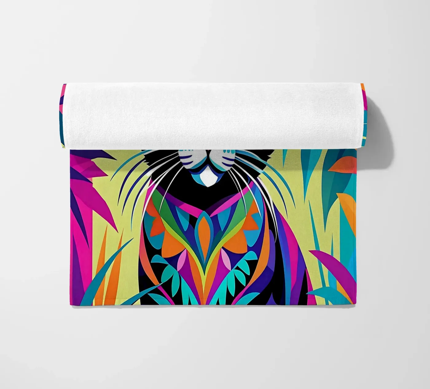 Cat_Style_E_2 beach towel by Tierisch bunt by LK