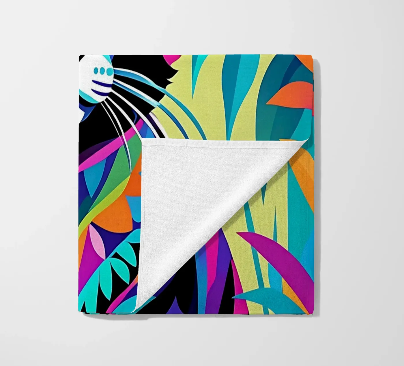 Cat_Style_E_2 beach towel by Tierisch bunt by LK