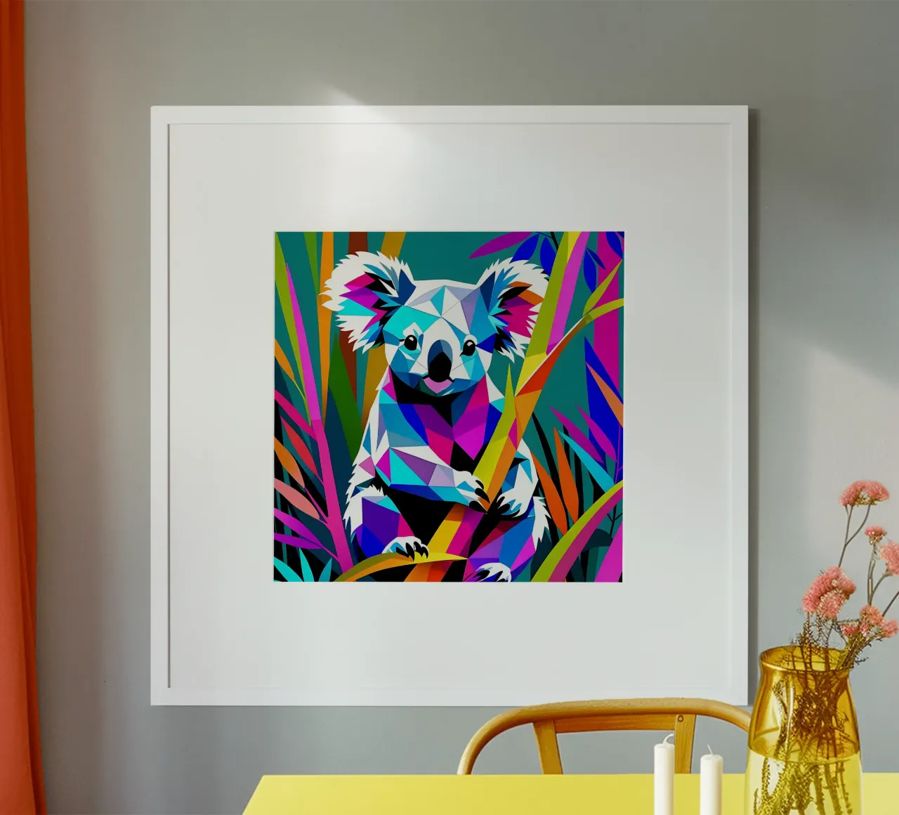 Koala_Stile_E_1 poster con telaio in plastica da Tierisch bunt by LK