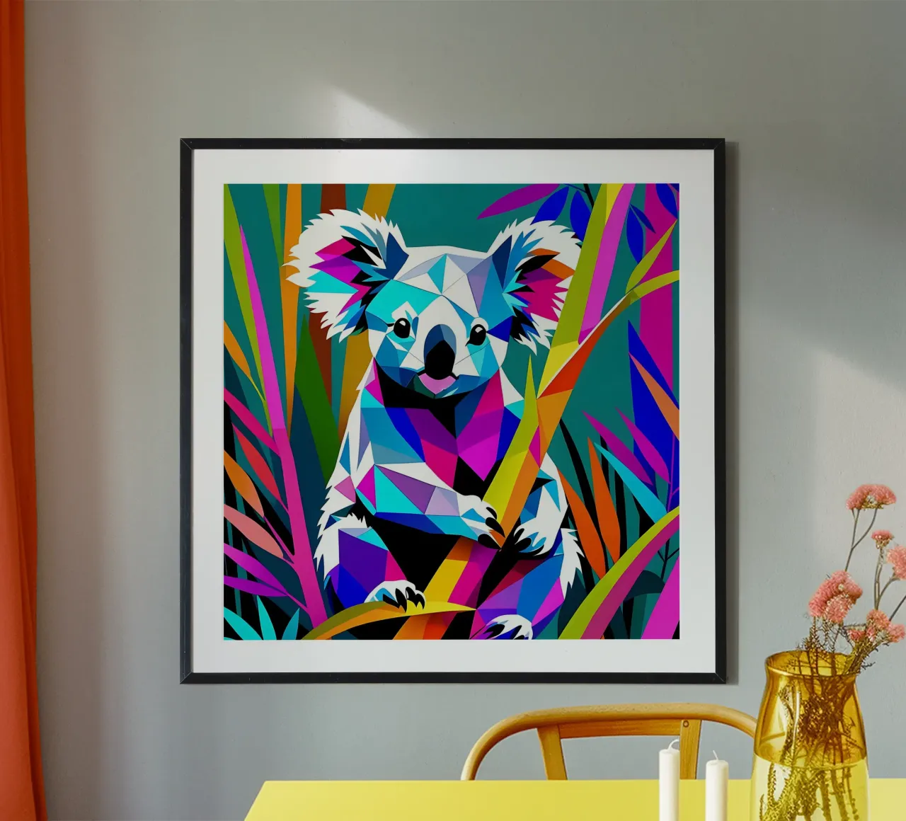 Koala_Stile_E_1 poster con telaio in plastica da Tierisch bunt by LK