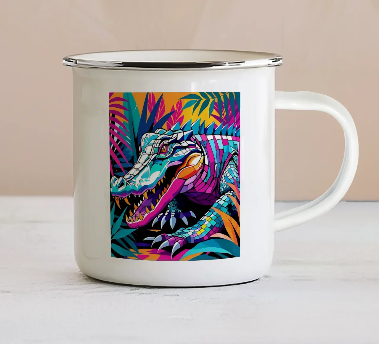 Stile_coccodrillo_E_3 tazza in smalto da Tierisch bunt by LK