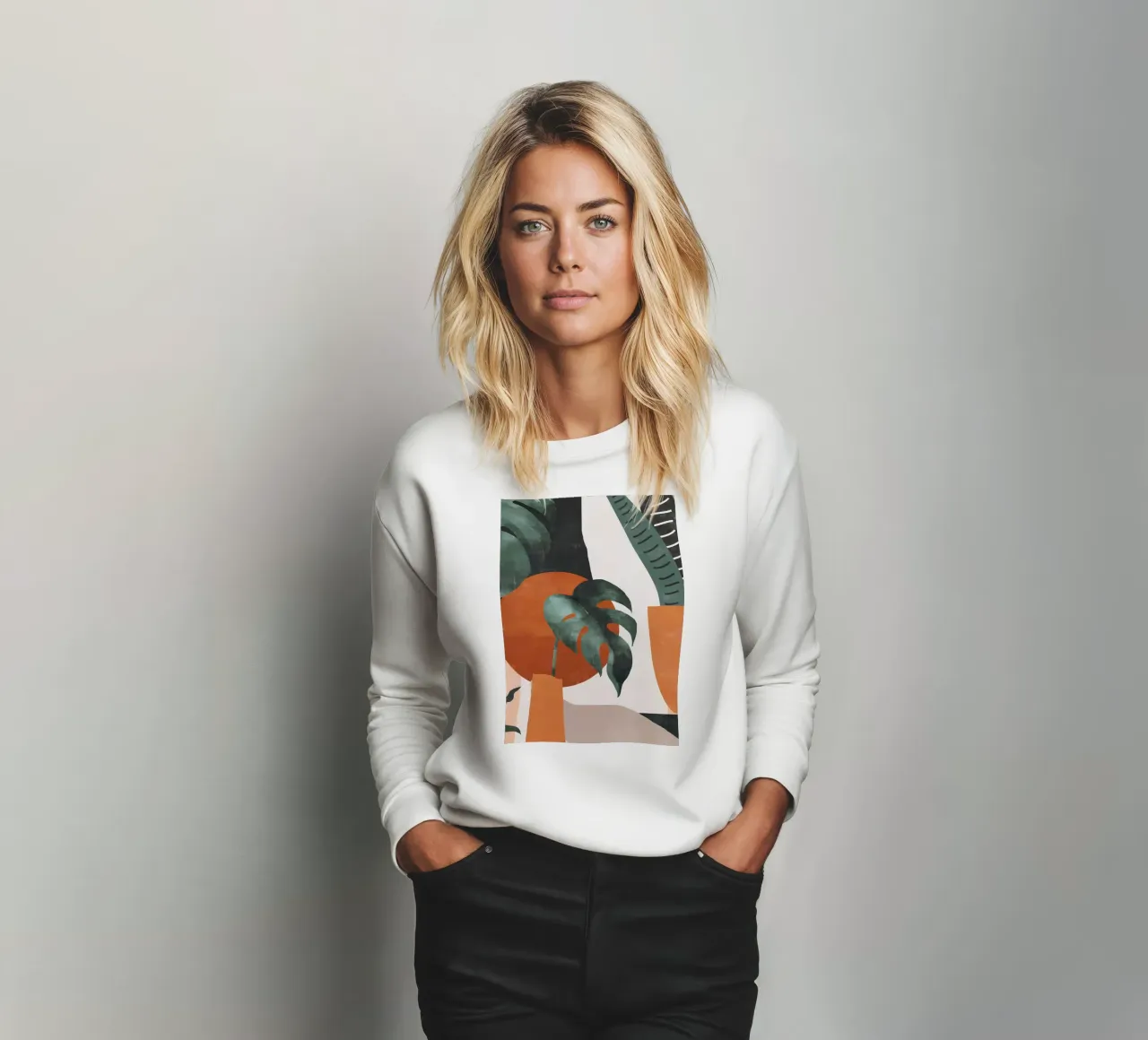 Abstract Art -Plants sweatshirt by Rebecca Clark Wyrick