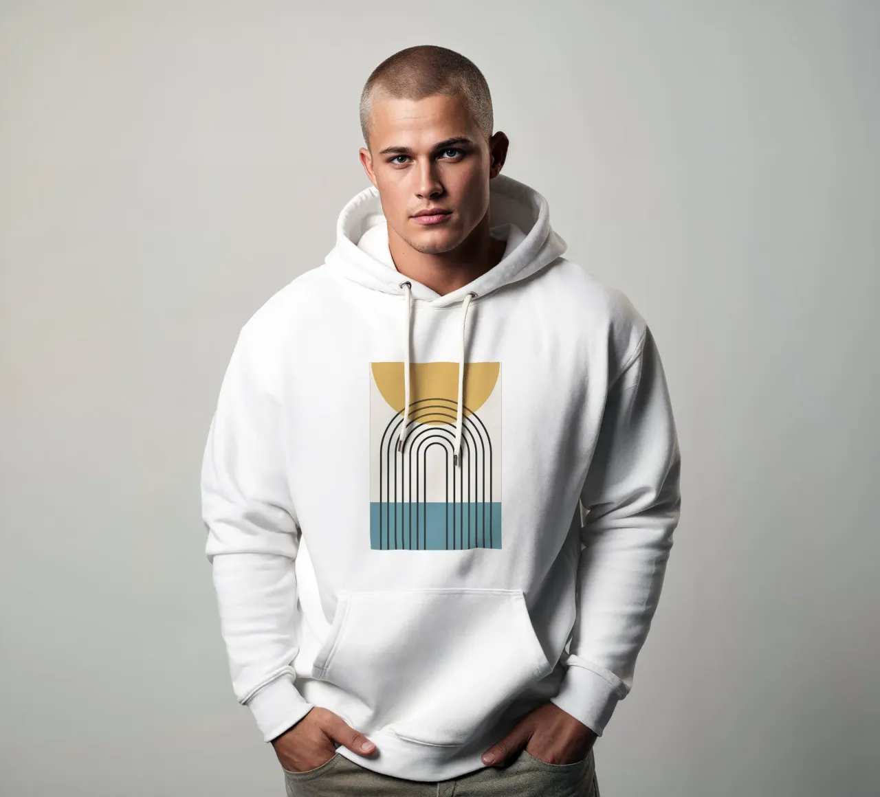 Líneas geométricas II sudadera con capucha de James M Coyle