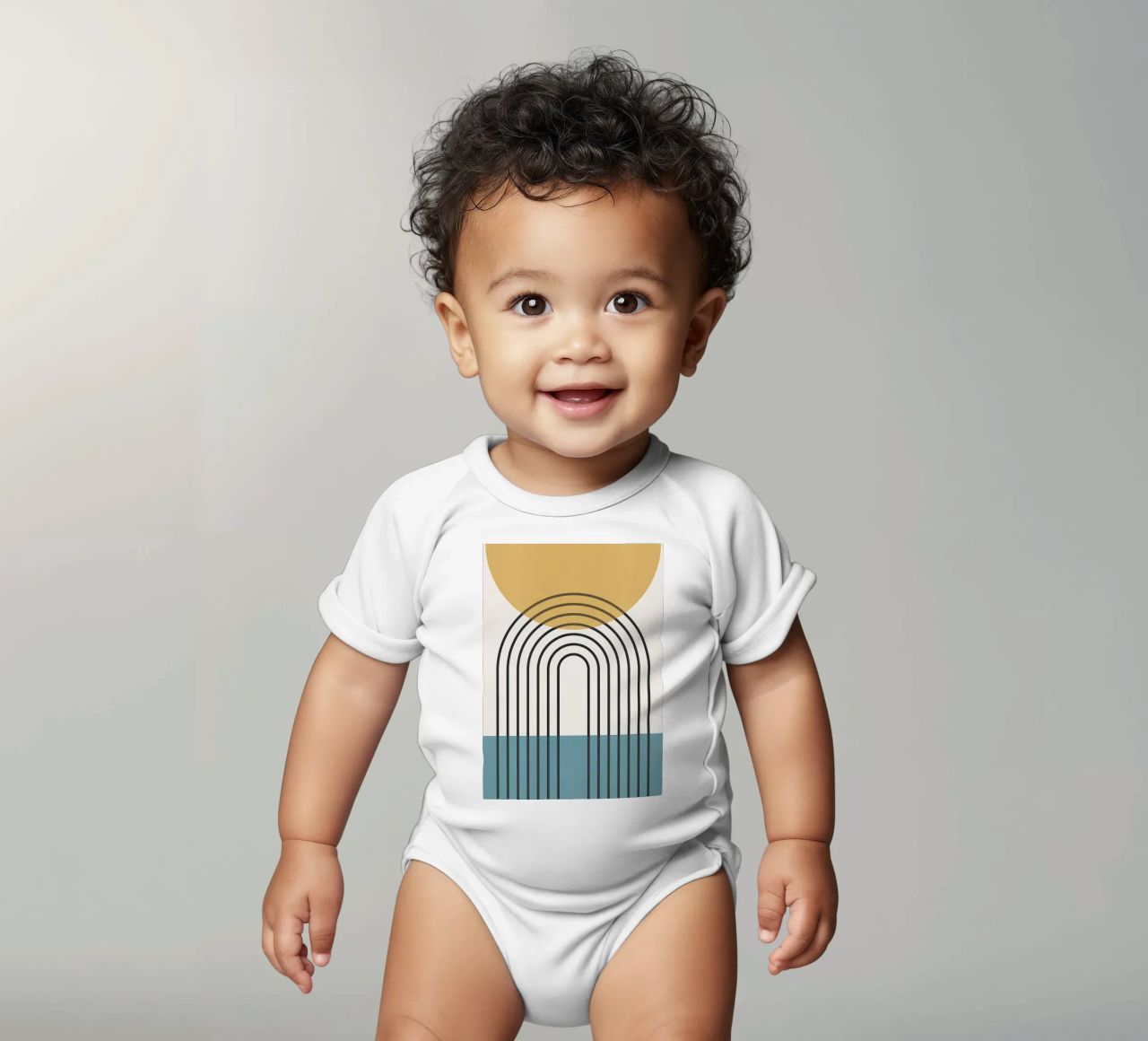 Linee geometriche II body neonato maniche corte da James M Coyle