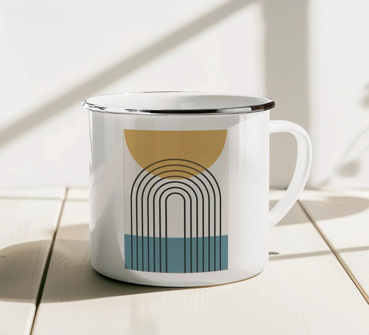 Linee geometriche II tazza in smalto da James M Coyle
