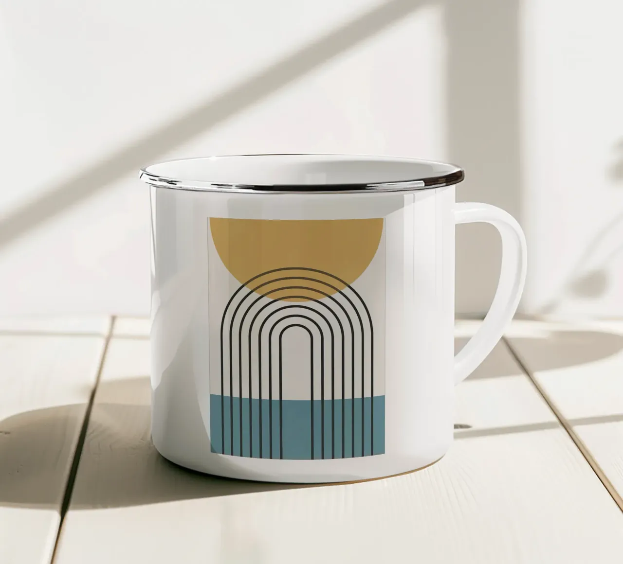 Lignes géométriques II mug en émail de James M Coyle