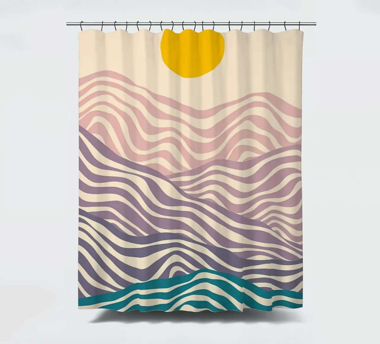 Ola de colinas cortina de baño de James M Coyle
