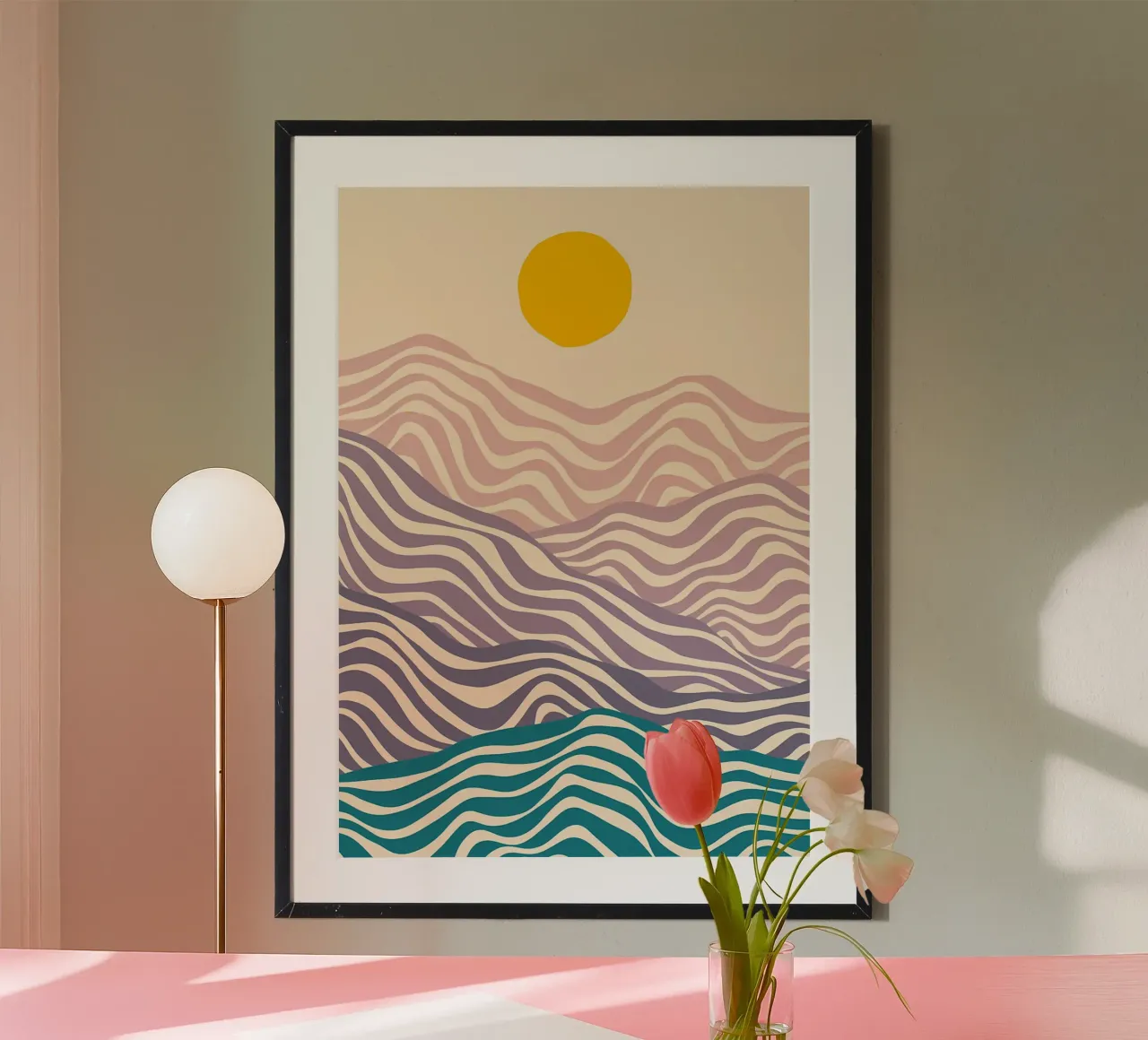 Onda delle colline poster con telaio in alluminio da James M Coyle