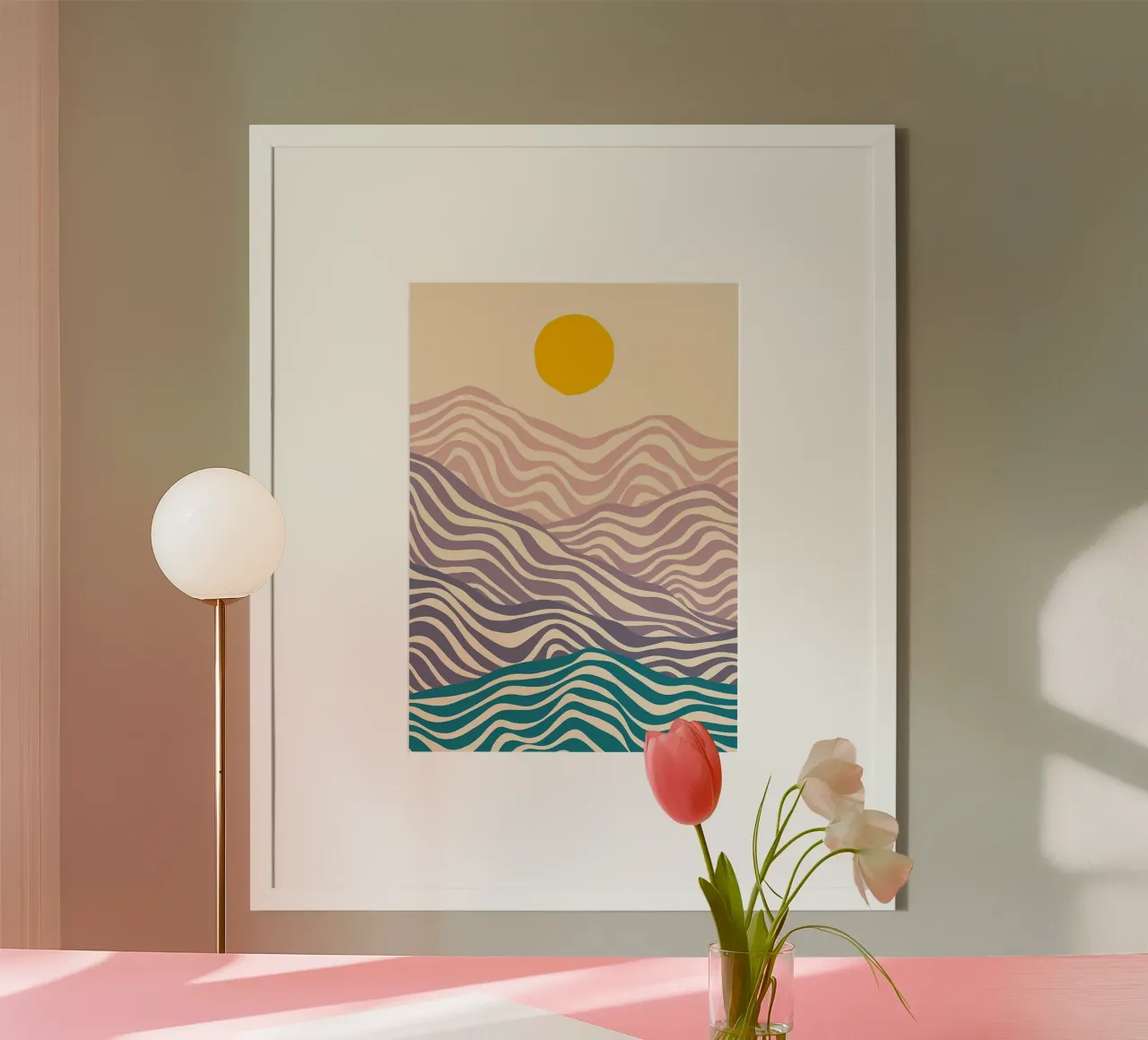 Onda delle colline poster con telaio in alluminio da James M Coyle