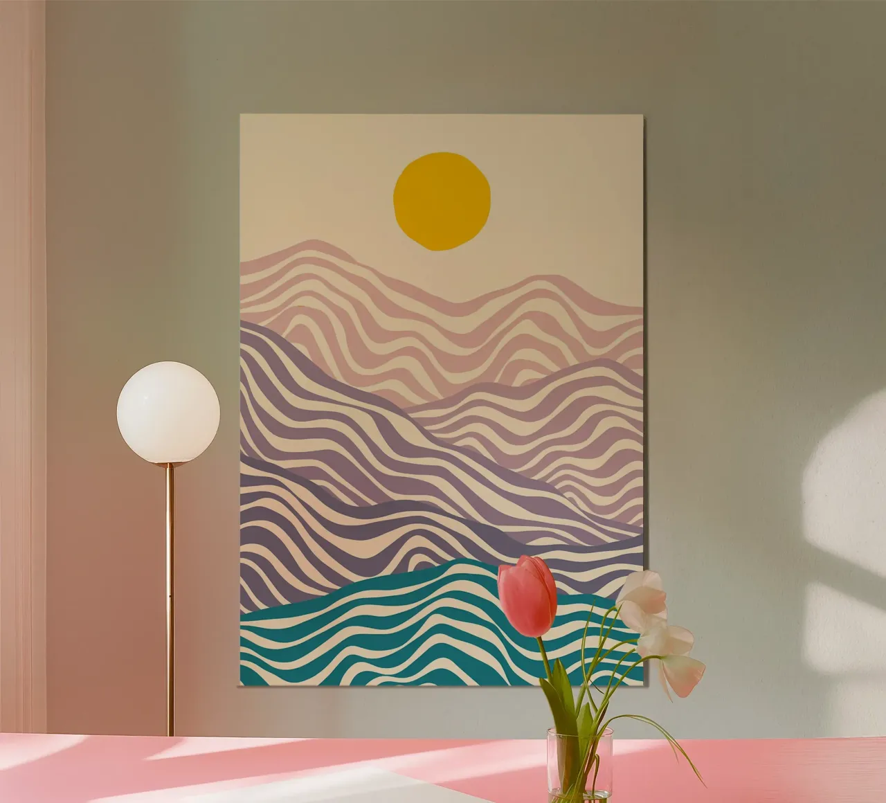 Onda delle colline poster con telaio in alluminio da James M Coyle