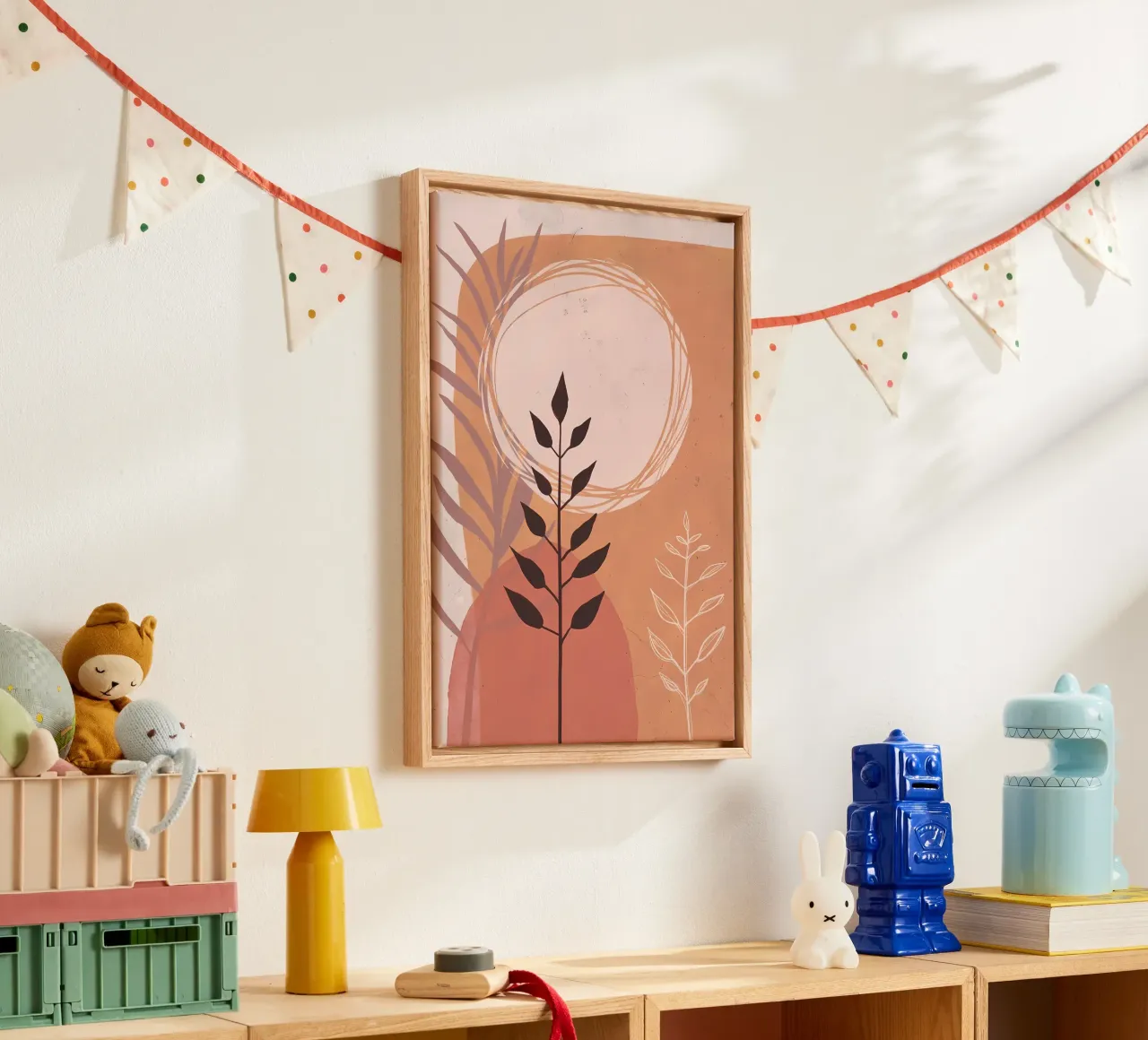 Abstracte bloemsierkunst canvas met Baklijst van Rebecca Clark Wyrick