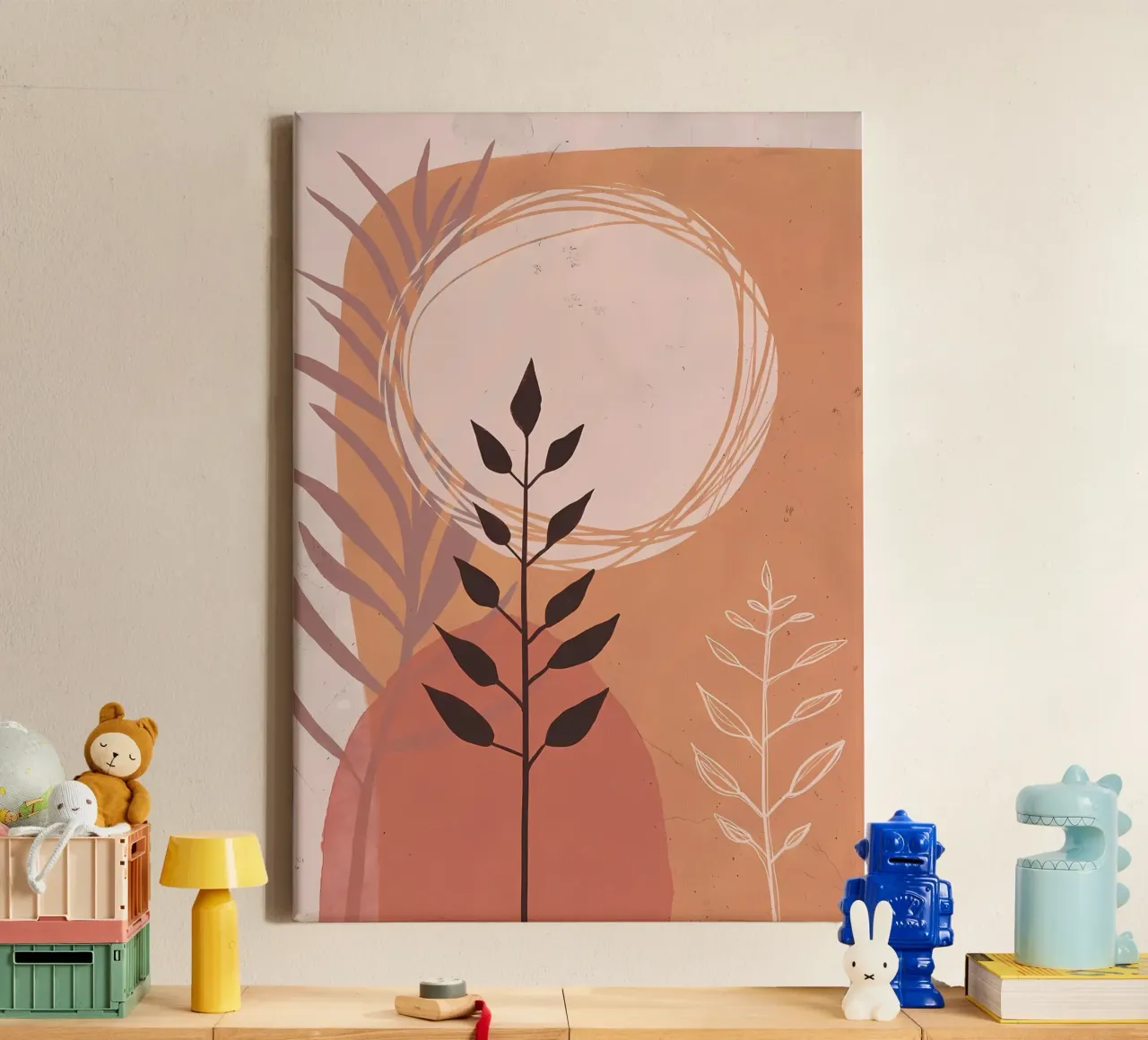 Abstracte bloemsierkunst canvas met Baklijst van Rebecca Clark Wyrick