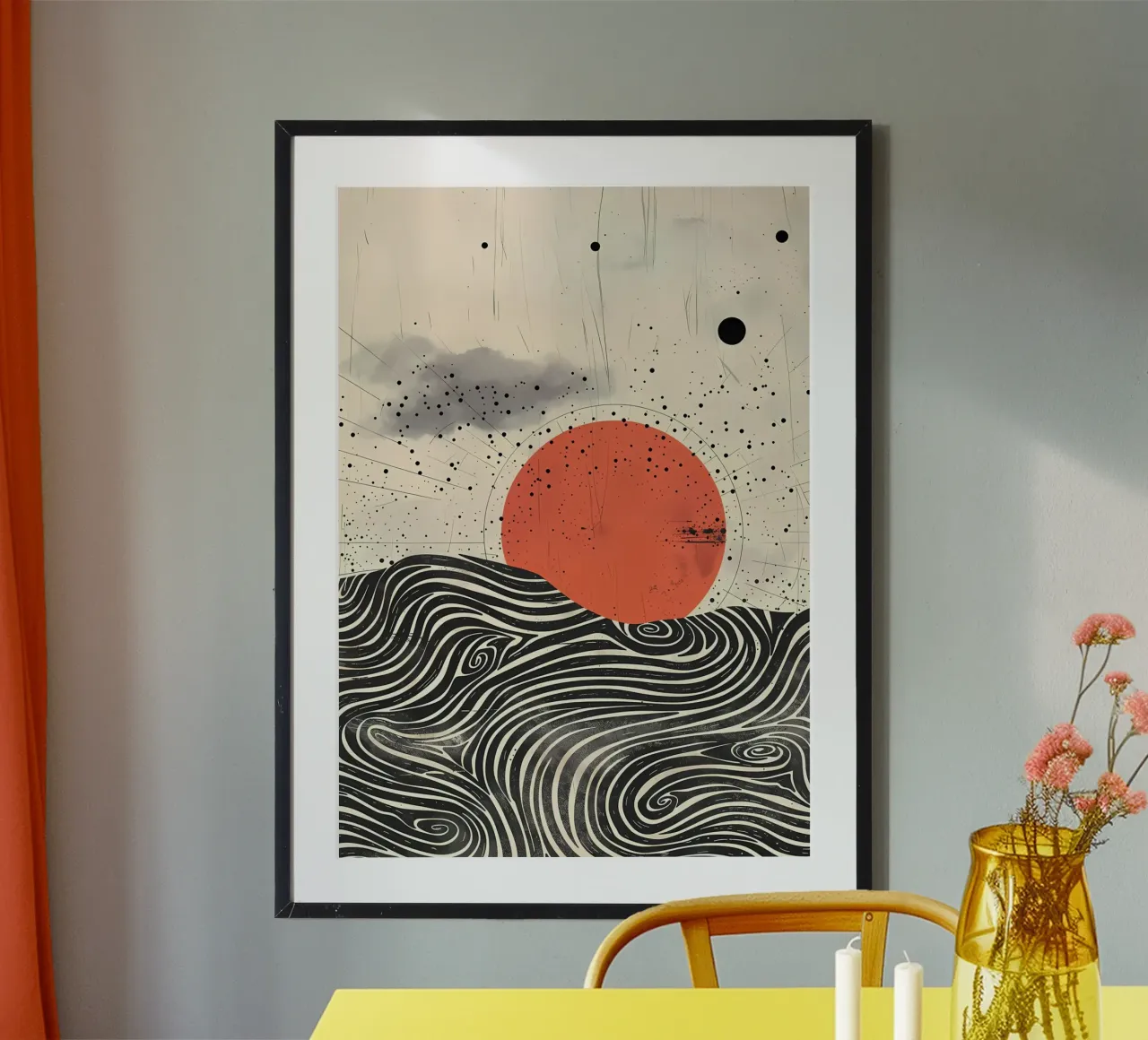 Ondata solare poster con telaio in legno da James M Coyle