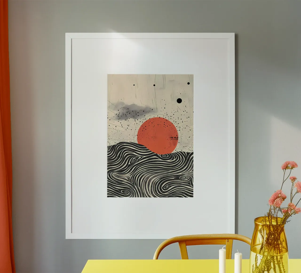 Ondata solare poster con telaio in legno da James M Coyle