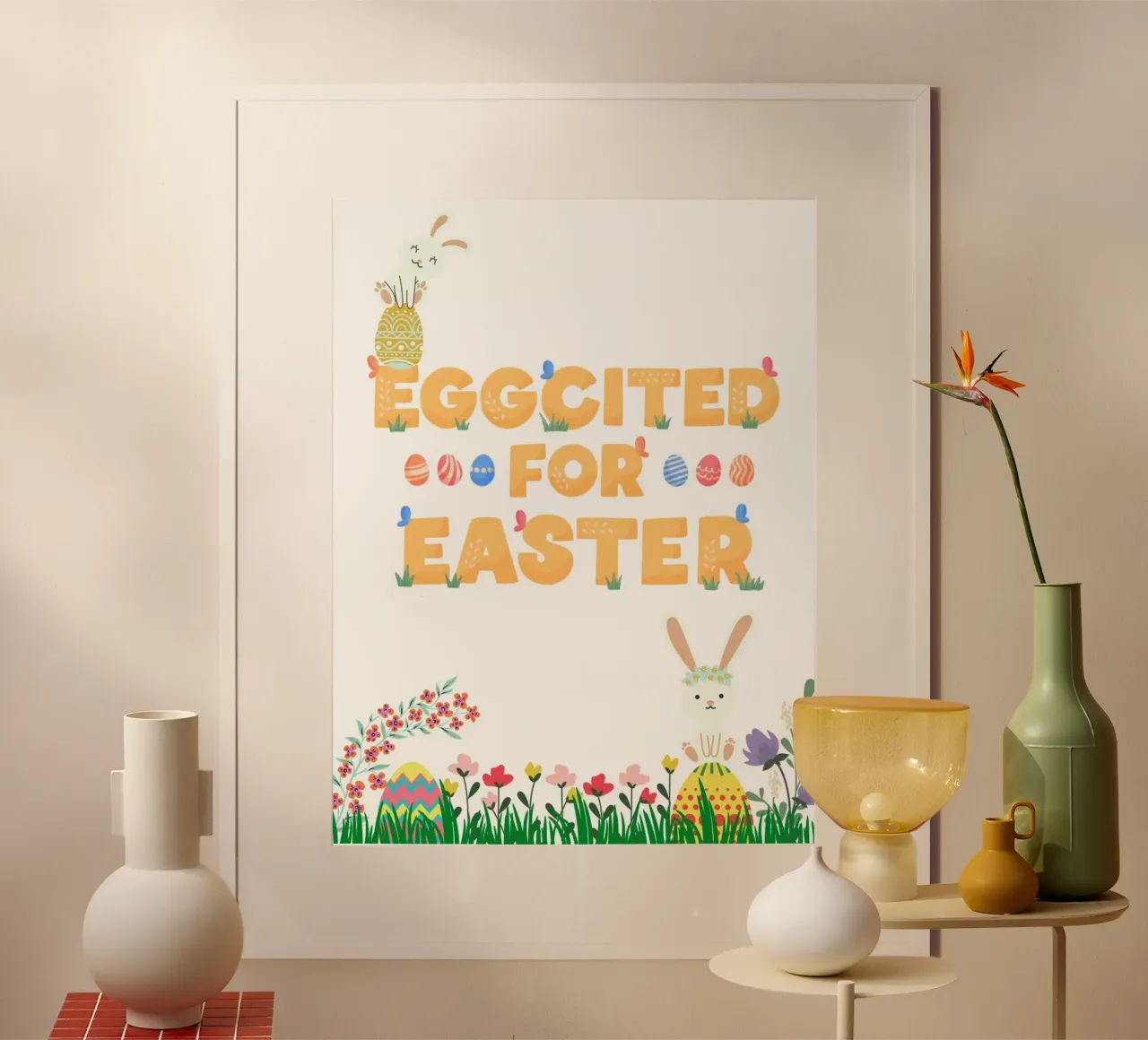 Happy Easter poster con telaio in plastica da Dreamer10