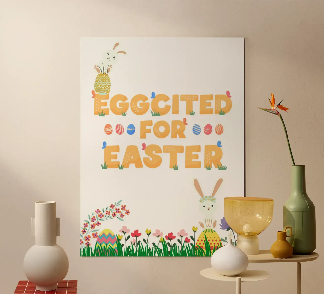 Happy Easter poster con telaio in plastica da Dreamer10