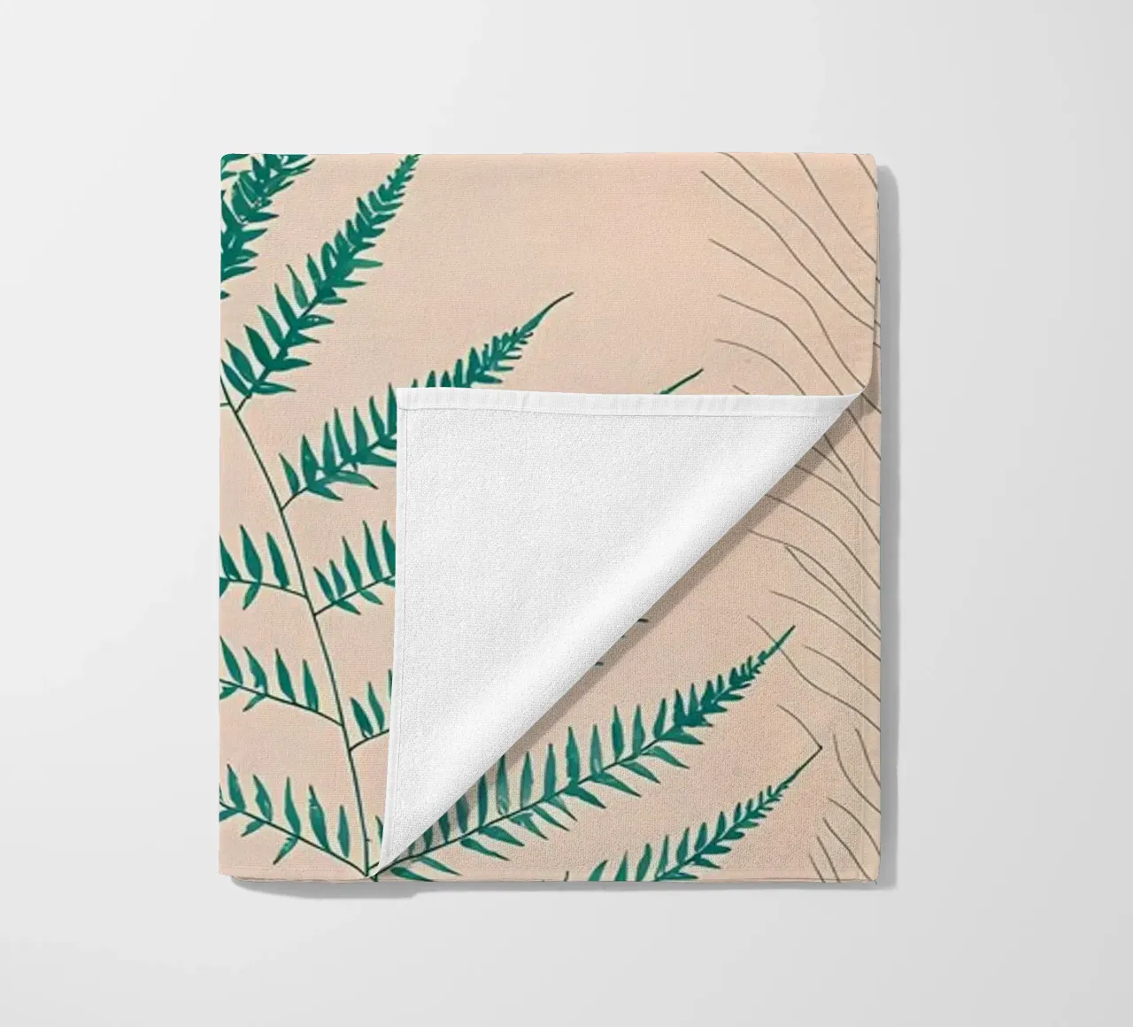 Fern & Abstract Art Print beach towel by Rebecca Clark Wyrick