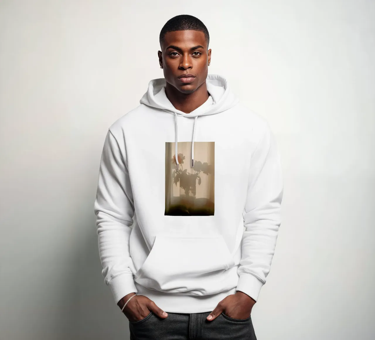 Abstract — Flower Shadow I felpa con cappuccio da Sebastian Hilgetag