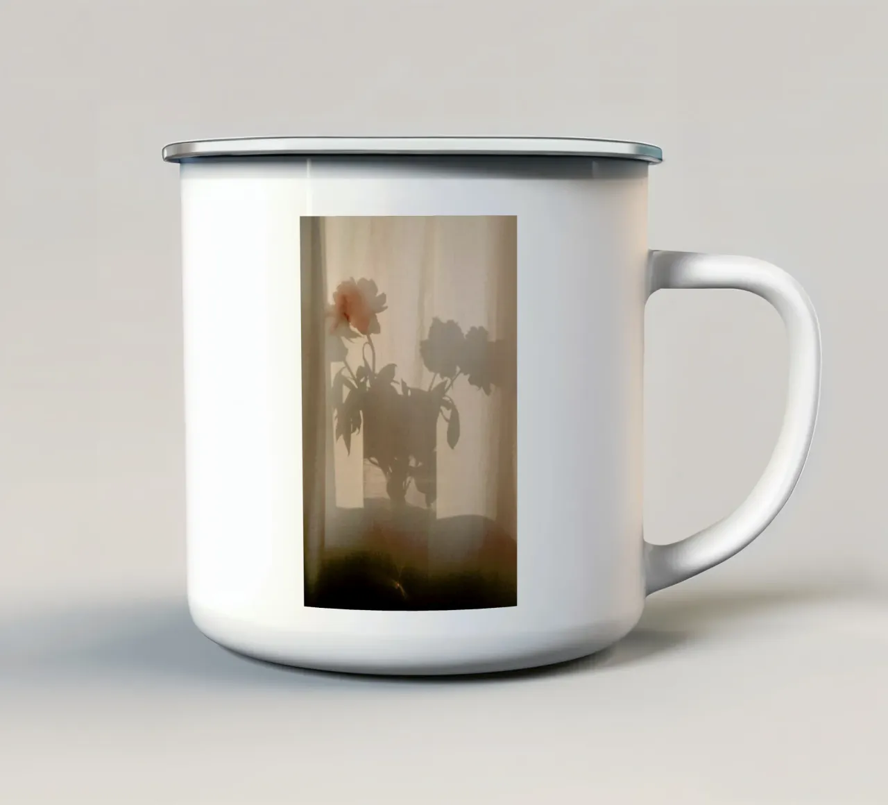 Abstract — Flower Shadow I enamel mug by Sebastian Hilgetag