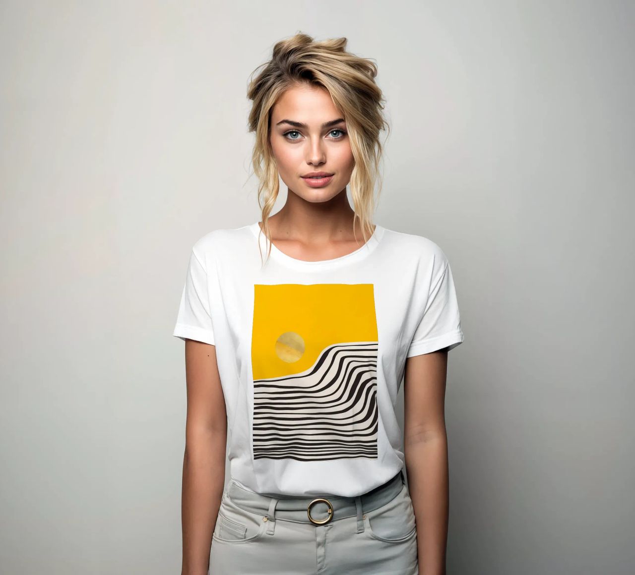 Minimal Abstract View 3 women's fitted t-shirt by James M Coyle